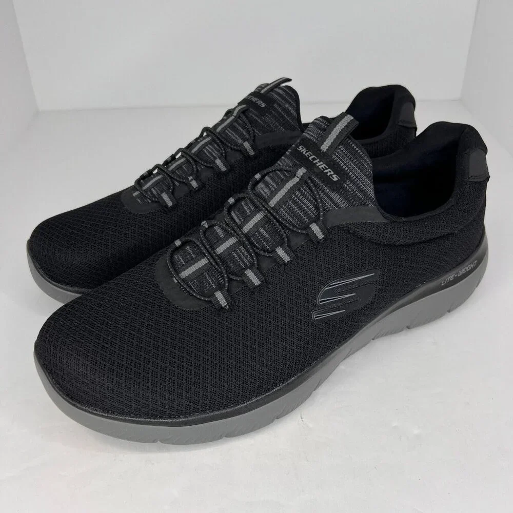 Skechers Mens 52811W Summits Black Slip On Memory Foam Size 13 Trainers Shoes